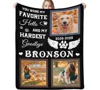 Glad Gua Personalised Pet Memorial Blanket, Loss of Dog Sympathy Gift, Customised Photo Remembrance Present, Memorial Gifts Pet Bereavement, Cat & Dog Memory Blankets Remember Dead Pets