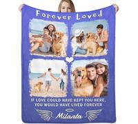 Glad Gua Personalised Pet Memorial Blanket, Loss of Dog Sympathy Gift, Customised Photo Remembrance Present, Memorial Gifts Pet Bereavement, Cat & Dog Memory Blankets Remember Dead Pets