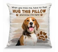 Glad Gua Personalised Pet Memorial Pillows Gifts (Optional Inner Pad) - Hug The Pillow & Know I'M Here - Remembered Dog Loss Throw Pillow