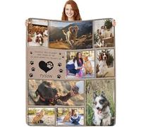 Glad Gua Personalised Pet Memorial Throw Blanket, Loss of Dog Sympathy Gift, Custom Photo Remembrance Present, for Pet Bereavement, Cat & Dog Memory Blankets Remember Dead Pets