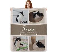 Glad Gua Personalised Pet Memorial Throw Blanket, Loss of Dog Sympathy Gift, Custom Photo Remembrance Present, for Pet Bereavement, Cat & Dog Memory Blankets