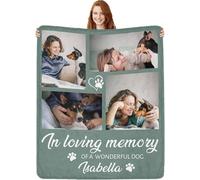 Glad Gua Personalised Pet Memorial Throw Blanket, Loss of Dog Sympathy Gift, Custom Photo Remembrance Present, for Pet Bereavement, Cat & Dog Memory Blankets Remember Dead Pets