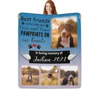 Glad Gua Personalised Pet Memorial Throw Blanket, Loss of Dog Sympathy Gift, Custom Photo Remembrance Present, for Pet Bereavement, Cat & Dog Memory Blankets Remember Dead Pets