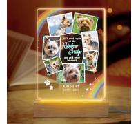 Glad Gua Rainbow Bridge Pet Memorial Gifts Personalized Acrylic 3D Led Light, Dog Memorial Gifts for Loss of Dog Sympathy Gift, Pet Loss Gifts, Solar Lights for Garden, Dog Remembrance Gift