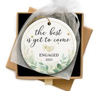 Glad Gua Wedding Gifts for Bride and Groom, Mr and Mrs 2025 Wedding Ornament, Ceramic Keepsake Gift for Couples, Engagement Decoration with Gift Box