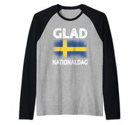 Glad Nationaldag Swedish Language Happy National Day Raglan Baseball Tee