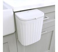 Glad Roomate Under Counter Trash Can | Space Saving Waste Bin for Kitchen Cabinet, Bathroom or Office | Dual Lid for Ease of Opening, 9 Liter, White