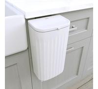 Glad Roomate Under Counter Trash Can | Space Saving Waste Bin for Kitchen Cabinet, Bathroom or Office | Dual Lid for Ease of Opening, 12 Liter, White