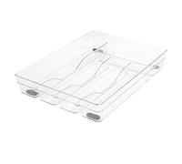 Glad Silverware Organizer Plastic Tray-Kitchen Cutlery Holder for Flatware and Utensil Drawers, Clear