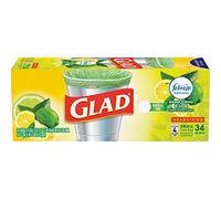 Glad Small Kitchen Drawstring Trash Bags, 4 Gallon, Febreze Sweet Citron & Lime, 34 Count