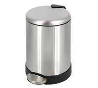 Glad Small Trash Can, 1.2 Gallon | Round Stainless Steel Garbage Bin with Soft Close Lid & Step Foot Pedal | Metal Waste Basket with Removable Inner Bucket, Stainless