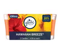 Glade 1-Wick Scented Candle Jar Hawaiian Breeze Air Freshener Infused with Essential Oils 4.08 Oz 2 Count