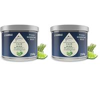 Glade Aromatherapy Candle, Home Decor Scented Calming Jar Candle, Up to 37 Hour Burn Time, Calm Mind with Italian Bergamot & Guatemalan Lemongrass, 260g (Pack of 2)
