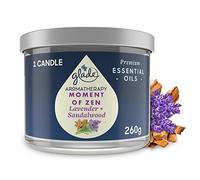 Glade Aromatherapy Candle, Home Decor Scented Candle Relaxing Jar Candle, Up to 37 Hour Burn Time, Moment of Zen with French Lavender & Australian Sandalwood, 260 g
