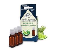 Glade Aromatherapy Essential Oil Diffuser Refill for Home, Calm Mind, Bergamotte & Lemongrass - 3 Refills
