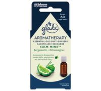 Glade Aromatherapy Essential Oils Fragrance Diffuser Refill, Calm Mind, Bergamot + Lemongrass Aroma Diffuser, 17.4 ml