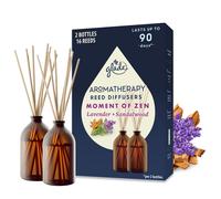 Glade Aromatherapy Reed Diffuser Gift Set, Home Decor Essential Oils Diffuser Calming Fragrance, Moment of Zen with Lavender & Sandalwood, Pack of 2