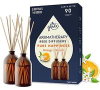 Glade Aromatherapy Reed Diffuser Gift Set, Home Decor Essential Oils Diffuser Uplifting Fragrance, Pure Happiness with Orange & Neroli Blossom, Pack of 2 (2 x 80 ml)