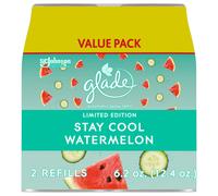 Glade Automatic Spray Refill Air Freshener for Home and Bathroom Stay Cool Watermelon 6.2 Oz 2 Count
