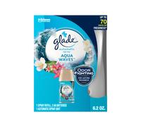 Glade Automatic Spray Refill and Holder Kit Air Freshener for Home and Bathroom Aqua Waves 6.2 Oz