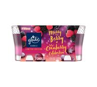 Glade Candle Jar Air Freshener 2in1 Merry Berry & Cranberry Celebration Limited Edition Scent 3.4 Oz 2 Count