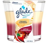 Glade Candle Jar Air Freshener 2in1 Sheer Vanilla Embrace & Apple Cinnamon 3.4 Oz