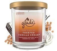 Glade Candle Large Jar, Large Candle Infused with Essential Oils, Air Freshener for Home Decor, Toasted Vanilla Cream, 16oz