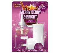 Glade Electric Scented Oil Holder & Refill, Plug In Air Freshener for Home, Starter Kit + 20 ml Refill, Merry Berry & Bright, Pack of 1