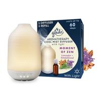 Glade Essential Oil Diffuser Holder & Refill, Cool Mist Aromatherapy Diffuser & Air Freshener for Home, Moment of Zen with Lavender & Sandalwood
