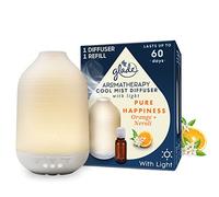 Essential Oil Diffuser Holder & Refill, Cool Mist Aromatherapy Diffuser & Air Freshener for Home, Pure Happiness with Orange & Neroli Scent, 17.4ml