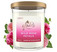 Glade Extra Large Scented Candle, Home Dcor Jar Candle Infused with Essential Oils, 85 Hour Burn Time, Wild Rose Petals, 454g