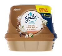 Glade Fragranced Bathroom Gel, Bathroom Air Freshener & Discreet Odour Eliminator, Sensual Sandalwood and Jasmine, 180g (Packaging may vary)