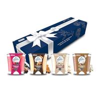 Glade Jar Candle Gift Pack, Scented Candle Infused with Essential Oils, 4 Scents including Berry, Chocolate, Vanilla, Sandalwood & Jasmine, 4 x 112g