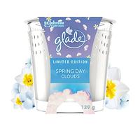 Glade Jar Candle, Scented Candle Infused with Essential Oils, 30 Hour Burn Time, Spring Day Clouds, Pack of 6 (6 x 129g), Packaging May Vary