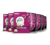 Glade Jar Candle, Scented Candle Infused with Essential Oils, Made without Palm oil, Up to 25 Hour Burn Time, Relaxing Zen, Pack of 6 (6x108g)