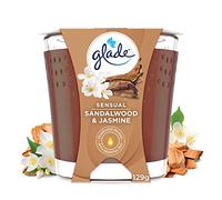 Glade Jar Candle, Scented Candle Infused with Essential Oils, Up to 30 Hour Burn Time, Sandalwood & Jasmine, 112g