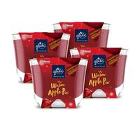 Glade Jar Candle, Scented Candle Infused with Essential Oils, Up to 30 Hour Burn Time, Warm Apple Pie, Pack of 4 (4 x 204g)
