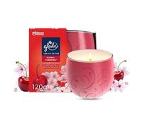 Glade Jar Candle, Scented Candle Infused with Essential Oils, Up to 31 Hour Burn Time, Floral Cherries, 120g