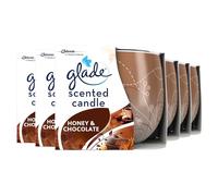 Glade Jar Candle, Scented Candle Infused with Essential Oils, Up to 29 Hour Burn Time, Honey & Chocolate, Pack of 6 (6 x 120g)
