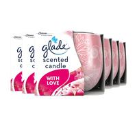 Glade Jar Candle, Scented Candle Infused with Essential Oils, Up to 29 Hour Burn Time, I Love You, Pack of 6 (6 x 120g)