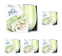 Glade Jar Candle, Scented Candle Infused with Essential Oils, Up to 31 Hour Burn Time, Sandalwood & Jasmine, 120g (Pack of 5)