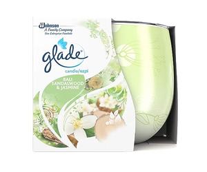 Glade Jar Candle, Scented Candle Infused with Essential Oils, Up to 31 Hour Burn Time, Sandalwood & Jasmine, 120g