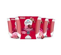 Glade Jar Candle, Scented Candle Infused with Essential Oils, Up to 30 Hour Burn Time, Peony ad Cherry, Pack of 4 (4 x 204g)