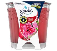 Glade Jar Candle, Scented Candle Infused with Essential Oils, Up to 42 Hour Burn Time, Cherry & Peony, 129g