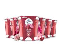 Glade Jar Candle, Scented Candle Infused with Essential Oils, Up to 42 Hour Burn Time, Cherry & Peony, Pack of 6 (6 x 129g)