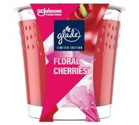 Glade Jar Candle, Scented Candle Infused with Essential Oils, Up to 42 Hour Burn Time, Floral Cherries, 129g
