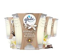 Glade Jar Candle, Scented Candle Infused with Essential Oils, Up to 42 Hour Burn Time, Vanilla Blossom, Pack of 4 (4x 129 g)