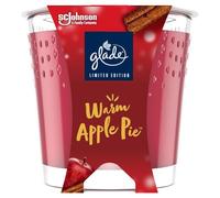 Glade Jar Candle, Scented Candle Infused with Essential Oils, Up to 42 Hour Burn Time, Warm Apple Pie, 129g