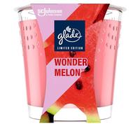 Glade Jar Candle, Scented Candle Infused with Essential Oils, Up To 42 Hour Burn Time, Wonder Melon, 129g