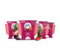 Glade Jar Candle, Scented Candle Infused with Essential Oils, Up to 44 Hour Burn Time, Bubbly Berry Splash, Pack of 4 (4 x 224g)